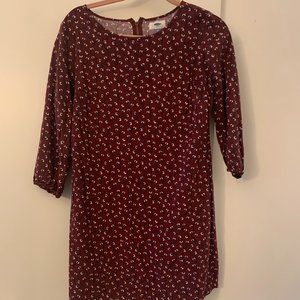 Old Navy Burgundy Long Sleeve Dress